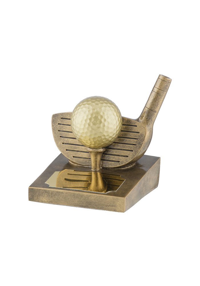 MADERA CON BOLA DE GOLF DORADO 